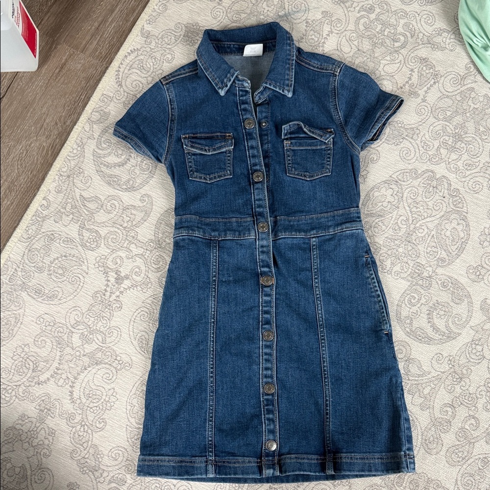 Abercrombie kids Girls' Dark Blue Denim Shirt Dress